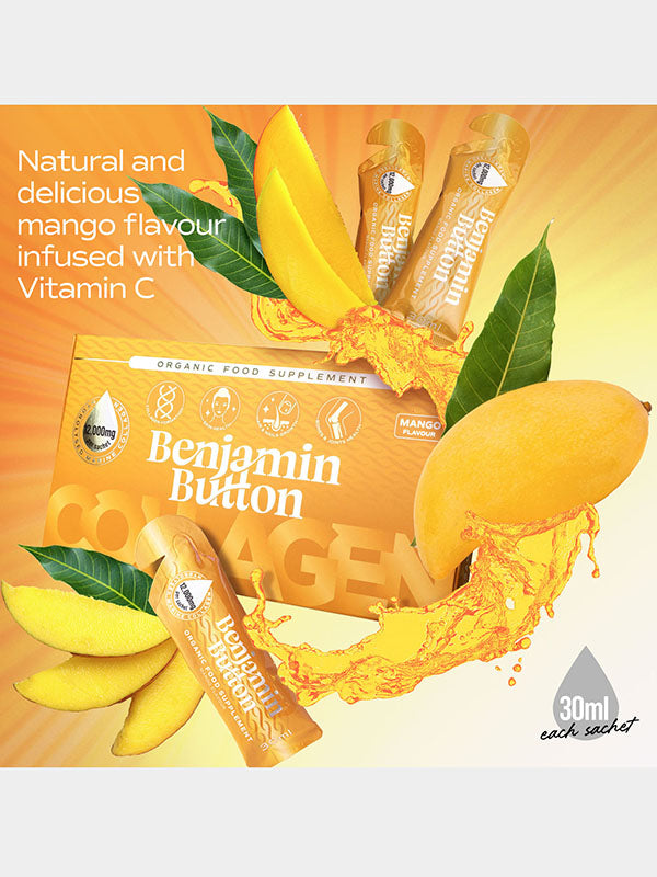 Benjamin Button Marine Collagen & Vit C Mango Sachets (14pk)