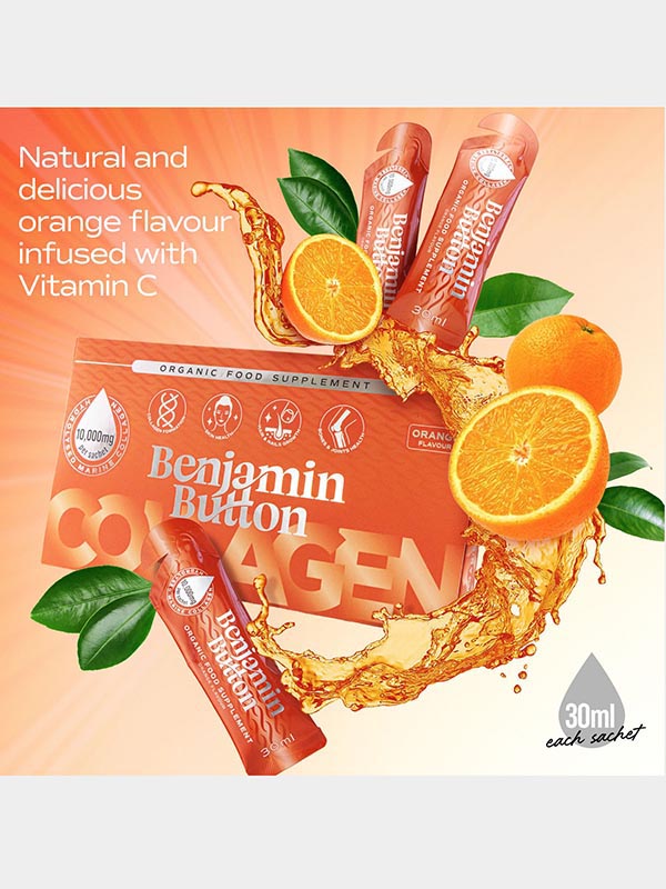 Benjamin Button Marine Collagen & Vit C Orange Sachets (14pk)