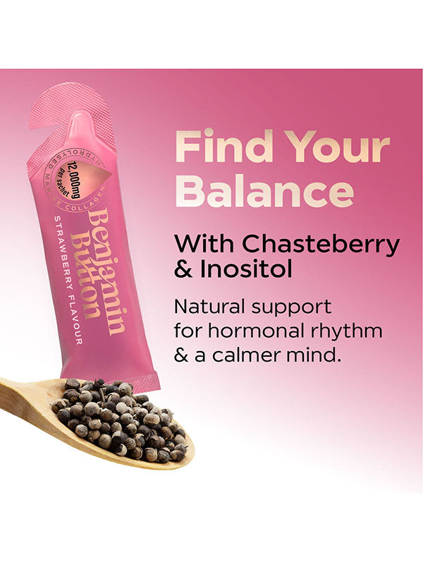 Benjamin Button Perimenopause Collagen Strawberry Sachets (14pk)