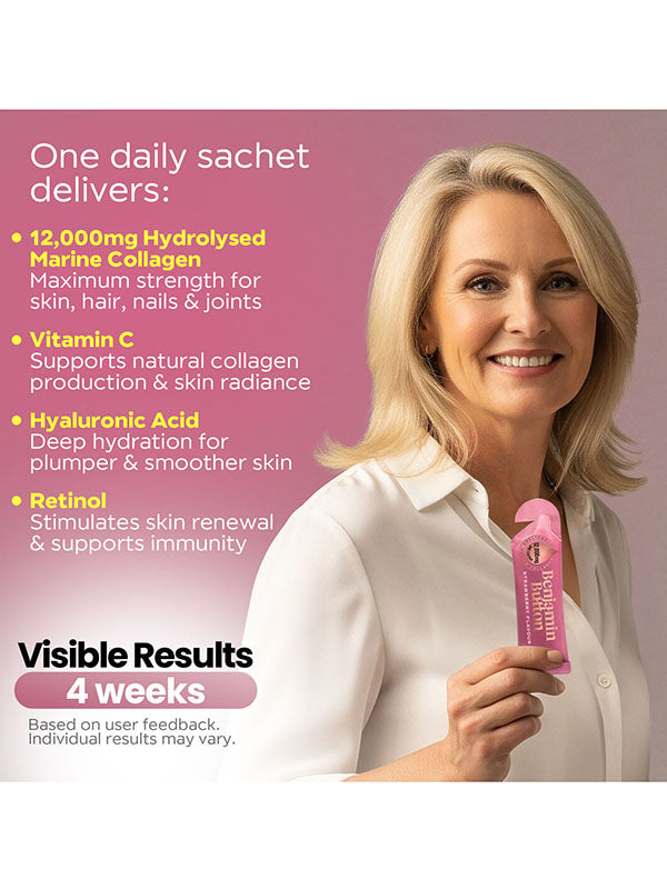 Benjamin Button Perimenopause Collagen Strawberry Sachets (14pk)