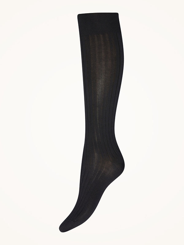 Wolford Luxury Cotton Rib Knee High Socks