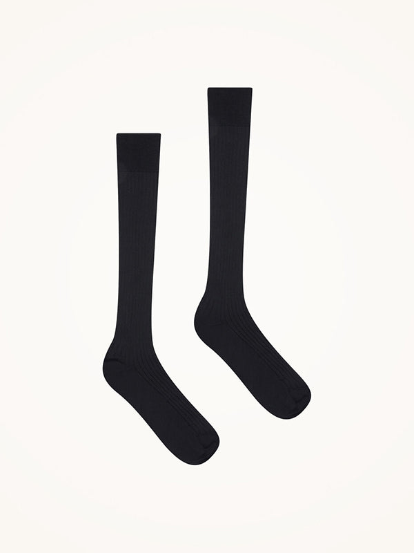 Wolford Luxury Cotton Rib Knee High Socks