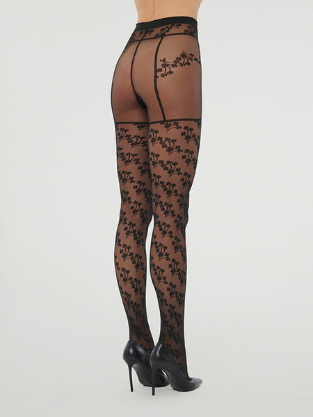Wolford Floral Suspender Tights