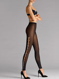 Wolford Lace Up Leggings (Gobi/Black)