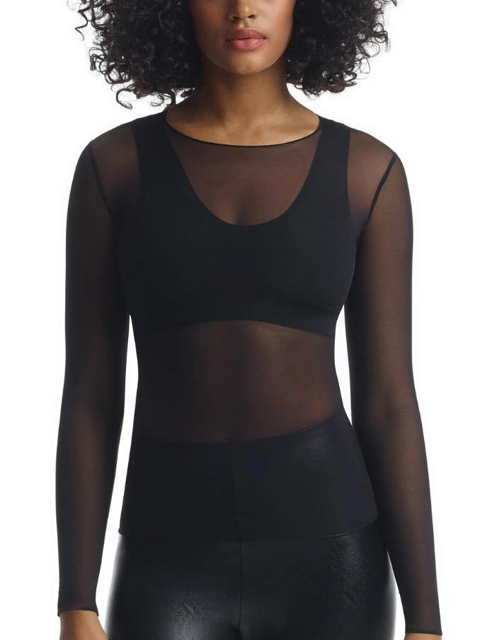 Commando Chic Mesh Long Sleeve Top