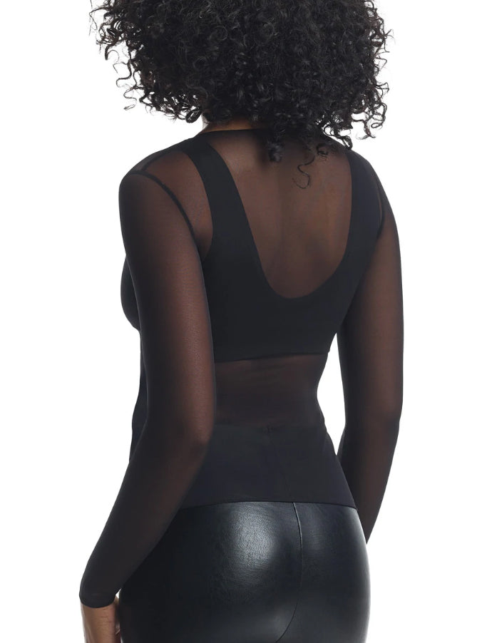 Commando Chic Mesh Long Sleeve Top