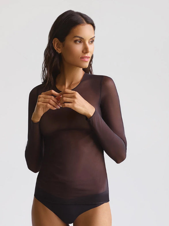 Commando Chic Mesh Long Sleeve Top